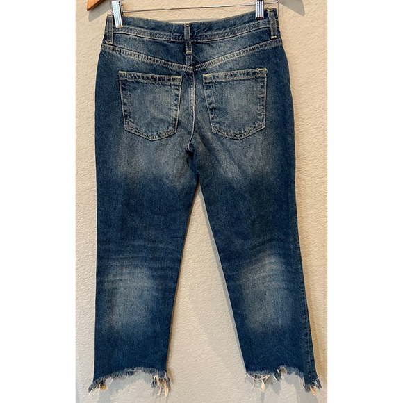 Free People We the Free Maggie Ripped Crop Straight Leg Jeans Size 24 - Picture 4 of 6